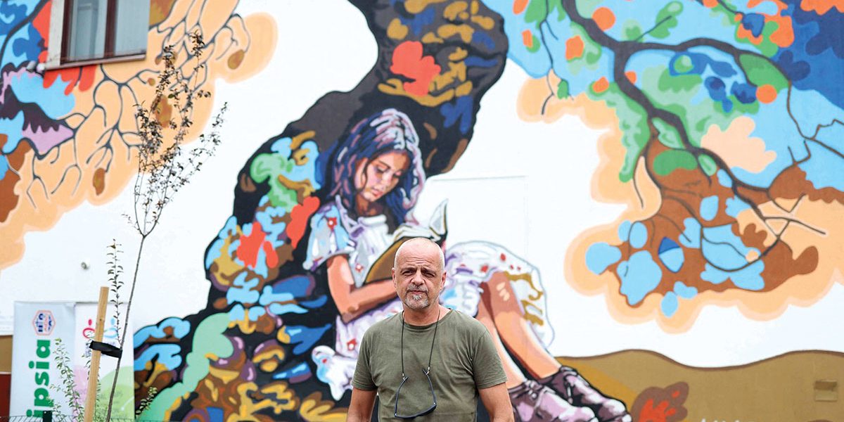 Mural na Medicinskoj školi u Bihaću, Adnan Dupanović - autor