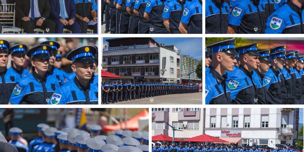 s polaganja zakletve mladih policajaca na gradskom trgu u Bihaću